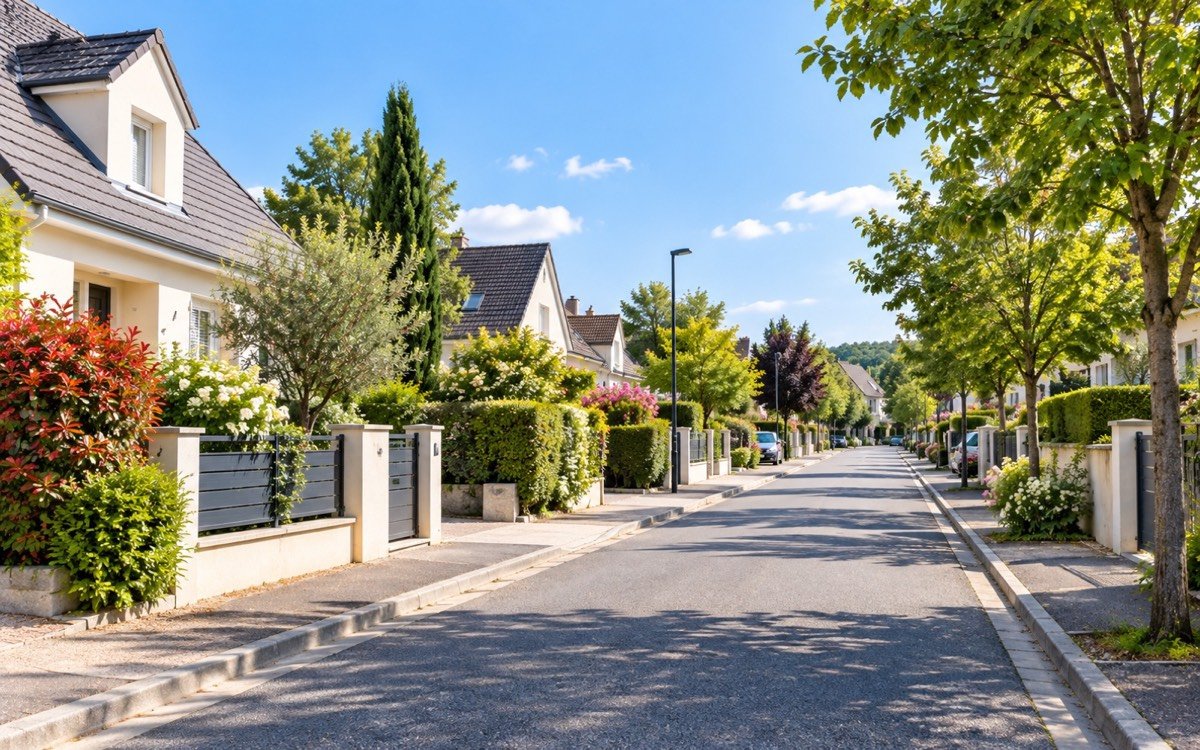 Rue pavillonnaire en Essonne